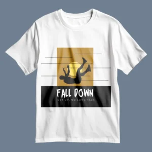 Orange Fall Down Minimalist T-Shirt