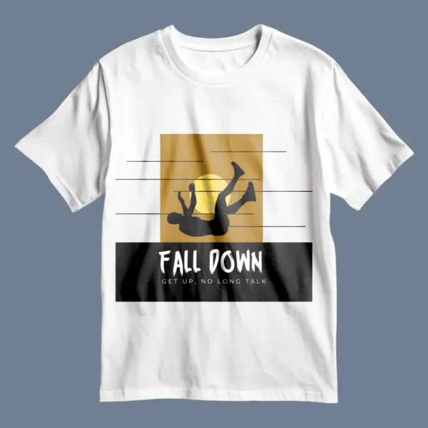 Orange Fall Down Minimalist T-Shirt