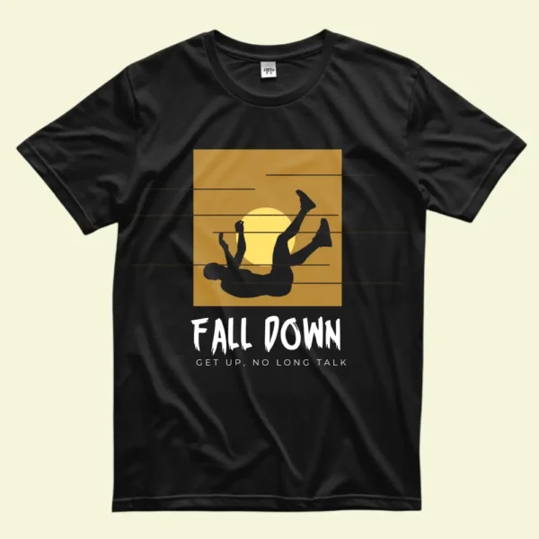 Orange Fall Down Minimalist T-Shirt - Image 2
