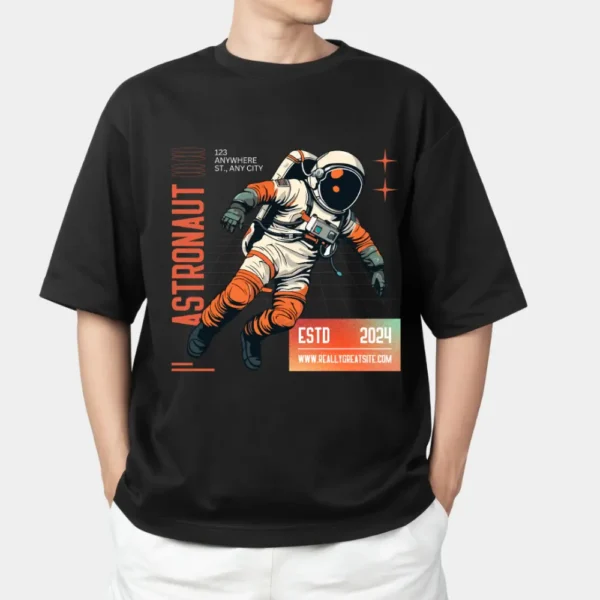 Astronaut Retro Business T-Shirt - Image 4