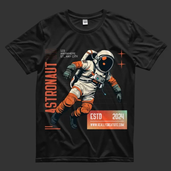 Astronaut Retro Business T-Shirt - Image 3