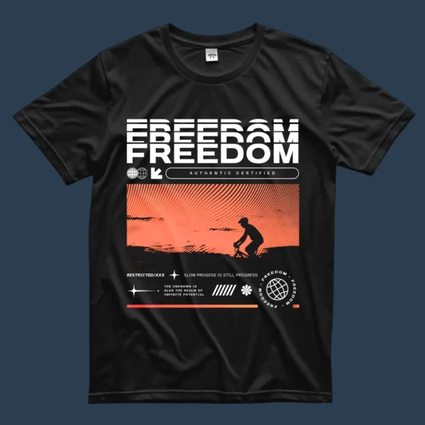 Freedom Typography T-Shirt - Image 3