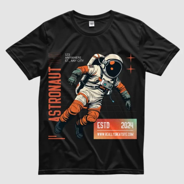 Astronaut Retro Business T-Shirt - Image 2