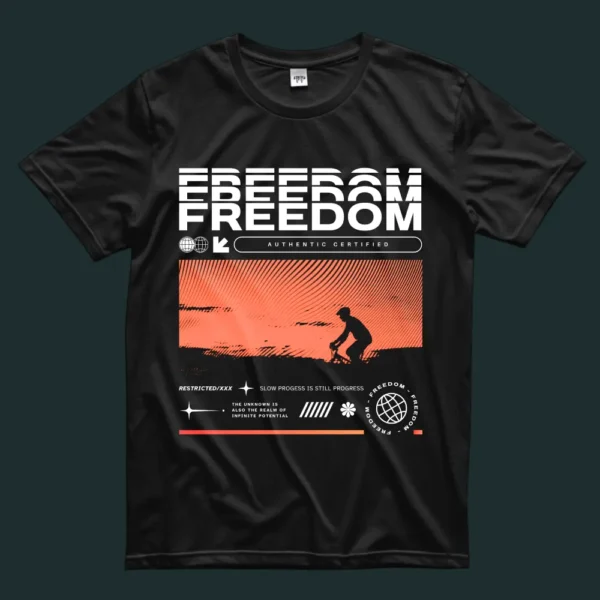 Freedom Typography T-Shirt - Image 2