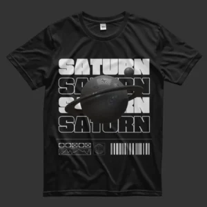 Saturn Typography Streetwear T-Shirt